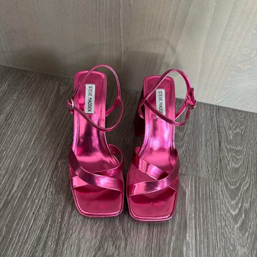 Steve madden shimmery pink metallic heels